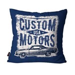 Capa de Almofada Decorativa Avulsa Azul Custom Motors