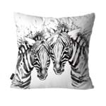 Capa de Almofada Decorativa Avulsa Branco Casal Zebra