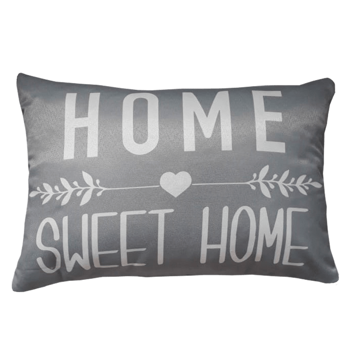 Capa de Almofada Home Sweet Home Cinza 30X45 Cm