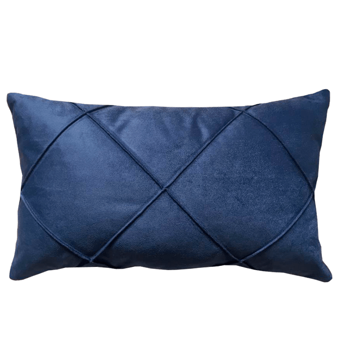 Capa de Almofada Suede Detalhada Azul 30X45 Cm