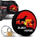 Capa de Estepe Ecosport Crossfox Spin Doblo Cavalo Negro com Cabo de Aço e Cadeado Black Horse