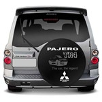 Capa de Estepe Pajero TR4 2002 a 2018 The Car The Legend Preto e Branco com Cadeado
