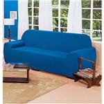 Capa de Sofa Lisa 3 Lugares - Azul Turquesa
