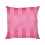 Capa para Almofada em Tecido Jacquard Rosa Pink Chiclete Listrado Tradicional
