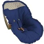 Capa para Bebe Conforto Azul Marinho com Ana Bege - Soninho de Bebê