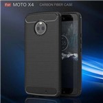 Capa para Motorola Moto X4 Carbon + Película de Vidro 3d 9h 0,26mm - Capa Preto