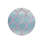 Capa para Sousplat em Tecido Jacquard Azul Tiffany e Rosa Geométrico Tradicional