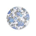 Capa para Sousplat em Tecido Jacquard Estampado Floral Azul