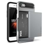 Capa Protetora VRS Design Damda Glide - Carteira - para Apple IPhone 7-Steel Silver