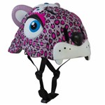Capacete Infantil com LED Pink Leopard 49 a 55 Cm - Crazy Safety