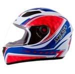 Capacete MIXS Fokker Flame BRANCO-VERMLHO-AZUL