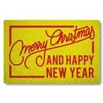 Capacho GS Merry Christmas And Happy New Year II - Amarelo