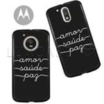 Capinha - Amor, Saúde e Paz - Black - Motorola Moto C Plus