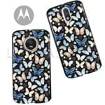 Capinha - Borboletas Blue - Black - Motorola Moto C Plus