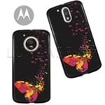 Capinha - Borboletas Coloridas - Black - Motorola Moto C Plus