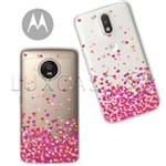 Capinha Chuva de Corações - Motorola Moto C Plus