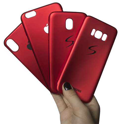 Capinha de Silicone Red Metalic IPhone 6 Plus