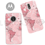 Capinha - Viagens Mapa Rosa - Motorola Moto C Plus