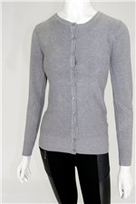 Cardigan Facinelli By Mooncity Tricot Cinza Tam. P