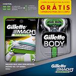 Carga Gillette Mach 3 Sensitive com 4 Unidades + Grátis Aparelho para 0 Corpo Gillette Body