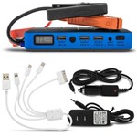Carregador Auxiliar de Partida Multifuncional Portátil USB Preto e Azul Standard