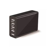 Carregador USB 5v de Parede 5 Portas Smart-ic Preto Bivolt Multilaser - Cb124
