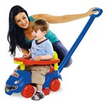 Carrinho Andador com Aste Toy Walk Azul Mk193