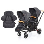 Carrinho de Bebê para Gêmeos ABC Design Zoom Wood + Confort Seat Liner