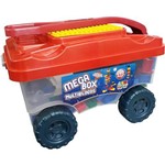Carrinho Organizador Bell Toy Mega Box Multiblocos com Alça Flexível - 150 Blocos - Azul/vermelho
