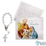 Cartão com Mini Terço da Sagrada Família | SJO Artigos Religiosos