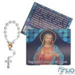 Cartão com Mini Terço do Sagrado Coração de Jesus | SJO Artigos Religiosos