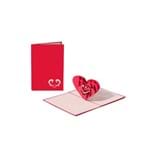Cartão 3D Coração - Vermelho