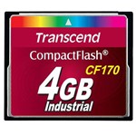 Cartão de Memória Compact Flash CF Transcend 4GB 170X Industrial com Adaptador IDE Femea 40 Pinos e
