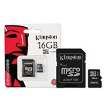 Cartão de Memória Kingston 16gb Microsd com Adaptador
