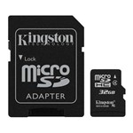 Cartão de Memória Kingston Micro SDC4/32GB Sdhc de 32GB com Adaptador - Preto
