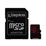 Cartão de Memória Kingston Microsdxc 64gb Classe 10 U3 90mb/s e 80mb/s com Adaptador - Sdca3/64gb
