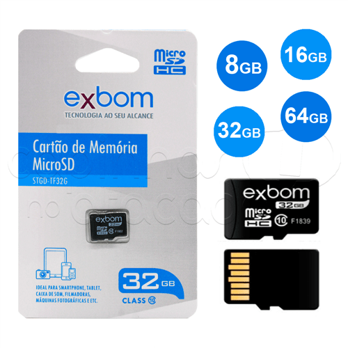 Cartão de Memória MicroSD - Exbom 8 GB