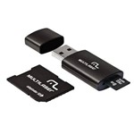 Cartão de Memória Multilaser 3x1 MicroSD / Sd / USB 8Gb MC058