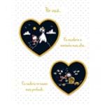 Cartão Handmade Beauty Amor Estampa Corações Dourado e Preto - Grafon's