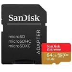 Cartão MicroSDXC SanDisk Extreme 64Gb UHS-I 160Mb/s A2 com Adaptador SD