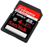 Cartão Sandisk SD Extreme UHS-I Classe 10 4GB