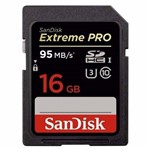 Cartao Sd Extreme Pro 16gb 95mbs U3 C10 Cartão de Memória Sandisk