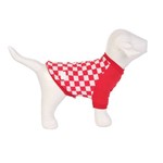 Casaco de Moletom para Cães Xadrez Rosa e Vermelho Urban Puppy - Tamanho 12