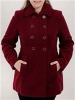 Casaco Trench Coat Plus Size Feminino Bordô