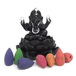 Cascata de Fumaça Ganesha na Flor de Lótus + 5 Incensos