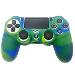 Case Capa de Silicone para Controle Dualshock 4 Playstation 4 PS4 - Azul/ Verde