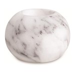 Castiçal de Cerâmica Branco 7cm Mármore Mart