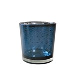 Castiçal de Vidro Bright Azul Indigo 7,5x8 Cm