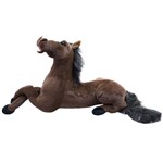 Cavalo Realista Marrom Deitado 73cm - Pelúcia
