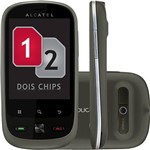 Celular Alcatel OT-890DX Desbloqueado. Cinza. GSM Dual Chip - Android. Câmera 2.0 MP. Wi Fi. USB. Bluetooth. Push Mail. A-GPS